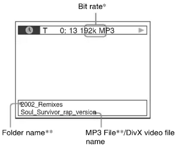 SONY DAV-DZ361W - To check DATA CD/DATA DVD (MP3 file/DivX video file) text - 1