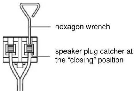 SONY STR-SL40 - Attaching speaker cords to the speaker plugs - 3