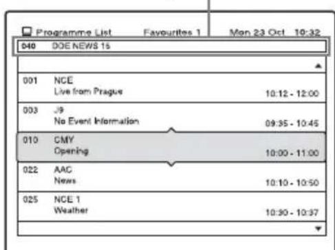 Programme List Favourites 1 Mon 23 Oct 10:32 040 DOE NEWS 15 001 NCE Live from Prague 10:12 - 12:00 003 J9 No Event Information 09:35 - 10:45 010 CMY Opening 10:00 - 11:00 022 AAC News 10:10 - 10:50 025 NCE 1 Weather 10:30 - 10:37