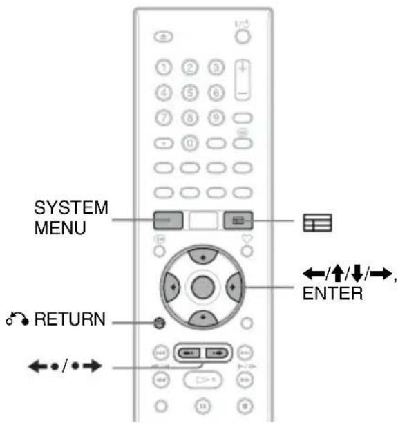 SYSTEM MENU RETURN ENTER