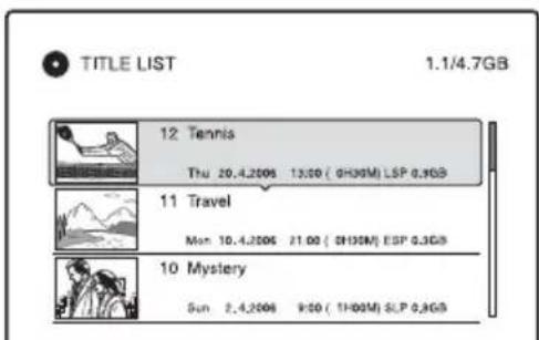TITLE LIST 1.1/4.7GB 12 Tennis Thu 20.4.2006 13:00 ( GHDSM) LSP 0.3GB 11 Travel Mon 10.4.2006 21:00 ( GHDSM) ESP 0.3GB 10 Mystery Sun 2.4.2006 9:00 ( THDSM) SLP 0.3GB