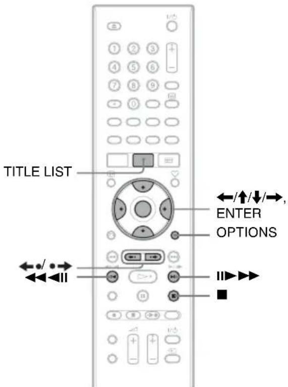 TITLE LIST ENTER OPTIONS