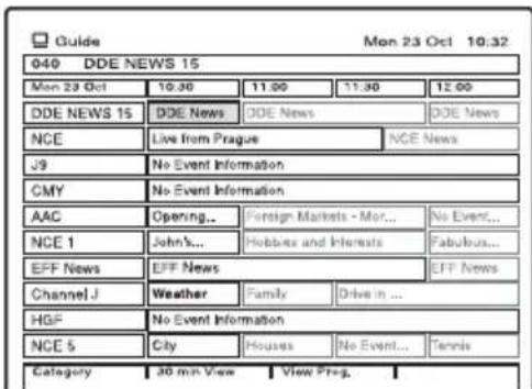 Guide Mon 23 Oct 10:32 040 DDE NEWS 15 Mon 23 Oct 10:30 11:00 11:30 12:00 DDE NEWS 15 DDE News DDE News NCE Live from Prague NCE News J9 No Event Information CMY No Event Information AAC Opening... Foreign Markets - Mor... No Event... NCE 1 John's... Hobbes and Interests Fabulous... EFF News EFF News Channel J Weather Family Drive in ... HGF No Event Information NCE 5 City Houses No Event... Tennis Category 30 min View View Preg.