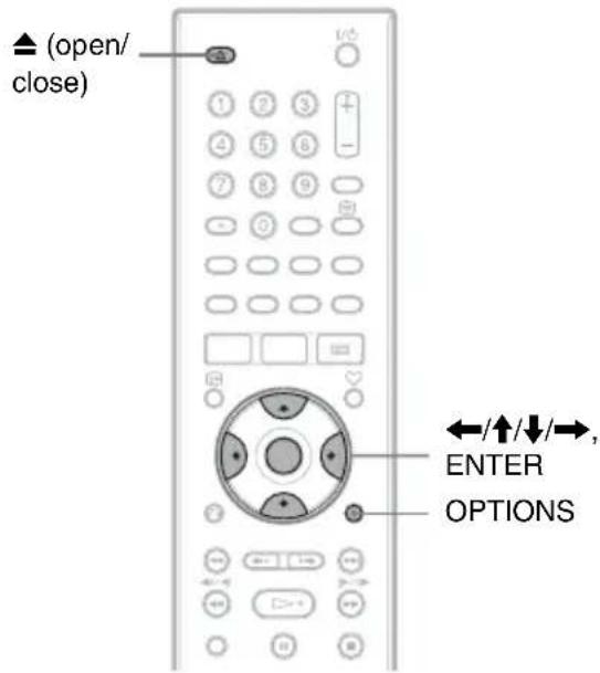 (open/ close) ←/↑/↓/→, ENTER OPTIONS