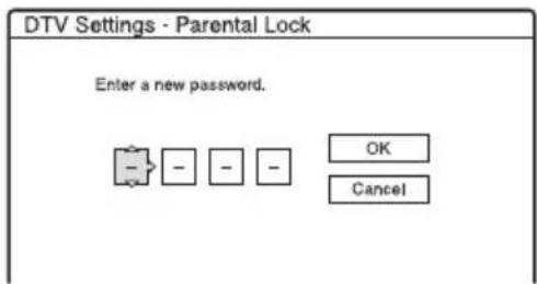 DTV Settings - Parental Lock Enter a new password. OK Cancel