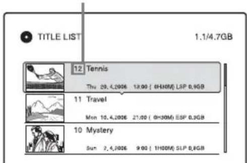 TITLE LIST 1.1/4.7GB 12 Tennis Thu: 20.4.2006 12:00 ( 0H30M) LSP 0.9GB 11 Travel Mon 10.4.2006 21:00 ( 0H30M) ESP 0.3GB 10 Mystery Sun 2.4.2006 9:00 ( 1H30M) SLP 0.8GB