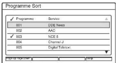 Programme Sort ✓ Programming Servizi 001 DDE News 002 AAC ✓ 003 NCE 5 004 Channel/J 005 Digital Tabotox Project Page User Help