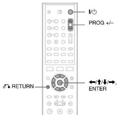 PROG +/- RETURN ENTER