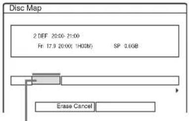 Disc Map 2 DEF 20:00-21:00 Fn 17.9 20:00(1H00M) SP 3.6GB Erase Cancel