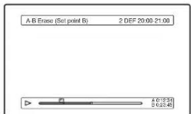 A-B Erase (Set point B) 2 DEF 20:00-21:00 A:0:15:34 B:0:23:45