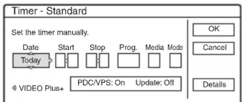 SONY RDR-HX510 - Press TIMER. - 1
