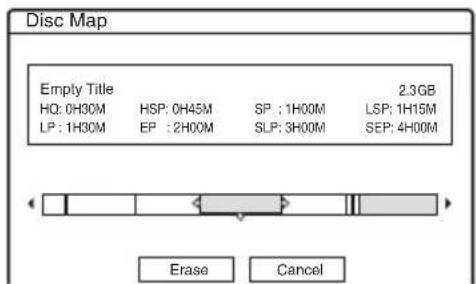 SONY RDR-HX510 - Erasing titles to open up disc space (Disc Map) - 1