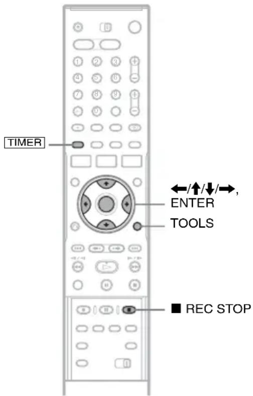 SONY RDR-HX510 - Setting the timer manually (Standard) - 1