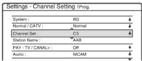 SONY RDR-HX510 - Channel Setting - 1