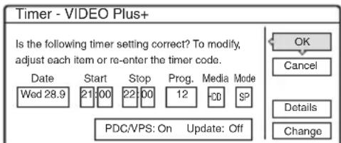 SONY RDR-HX510 - Select "OK," and press ENTER. - 1