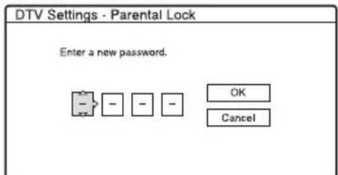 DTV Settings - Parental Lock Enter a new password. OK Cancel