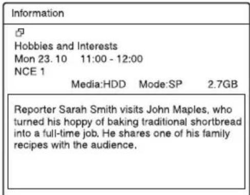 Information Hobbies and Interests Mon 23.10 11:00 - 12:00 NCE 1 Media:HDD Mode:SP 2.7GB Reporter Sarah Smith visits John Maples, who turned his hoppy of baking traditional shortbread into a full-time job. He shares one of his family recipes with the audience.