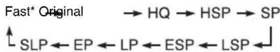Fast* Original → HQ → HSP → SP ↑ SLP ← EP ← LP ← ESP ← LSP ←