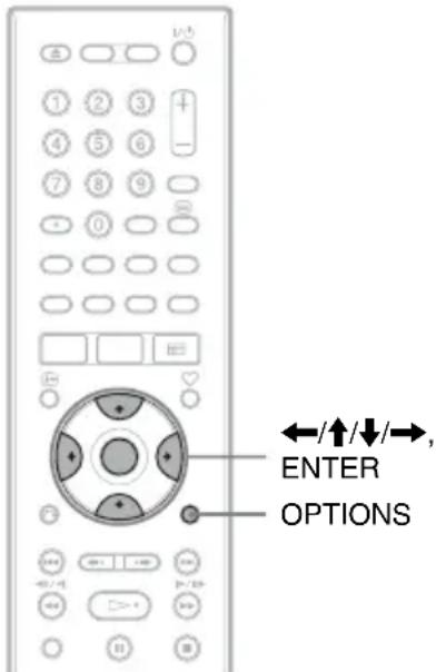 ←/↑/↓/→, ENTER OPTIONS