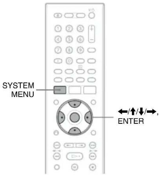 SYSTEM MENU ENTER