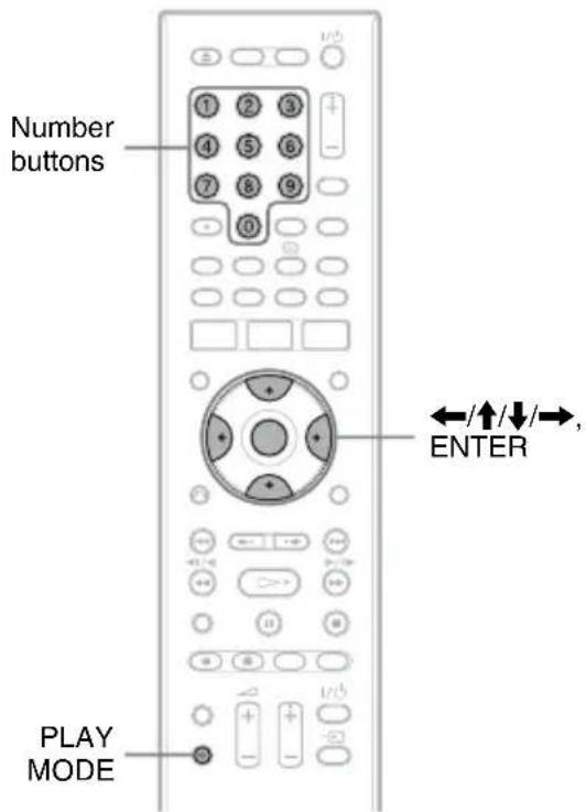 Number buttons ENTER PLAY MODE