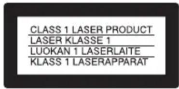 CLASS 1 LASER PRODUCT LASER KLASSE 1 LUOKAN 1 LASERLAITE KLASS 1 LASERAPPARAT