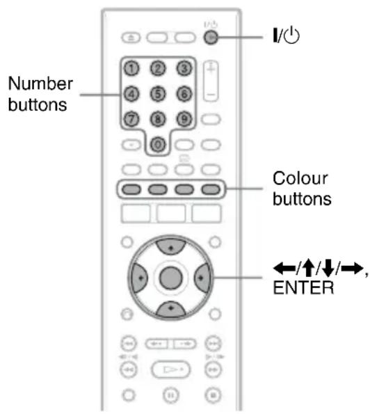 Number buttons Colour buttons ENTER