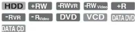 HDD +RW -RWVR -RW Video +R -RVR - RVideo DVD VCD DATA DVD DATA CD