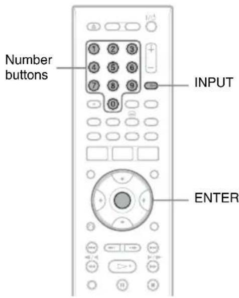 Number buttons INPUT ENTER