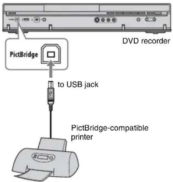 PictBridge to USB jack DVD recorder PictBridge-compatible printer