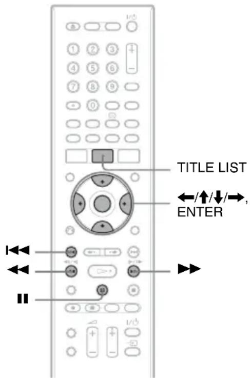 TITLE LIST ←/↑/↓/→, ENTER