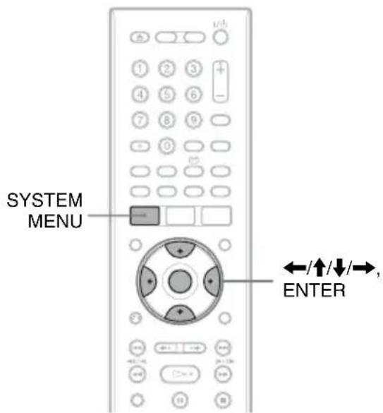 SYSTEM MENU ENTER