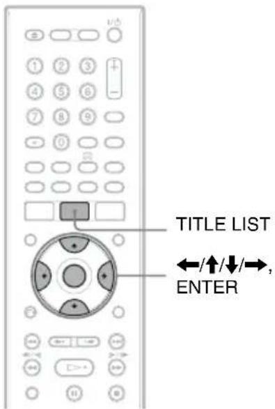 TITLE LIST ←/↑/↓/→, ENTER