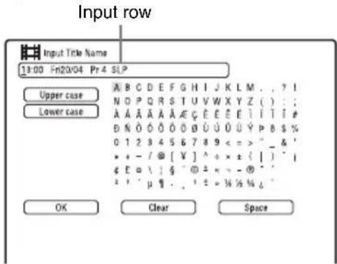 Input row Input Title Name 13:00 Fn20/04 Pr 4 SLP Upper case Lower case A B C D E F G H I J K L M . . , ? | N O P Q R S T U V W X Y Z ( ) : : Ä A Ä Ä A Ä Ä Ç Ç Ç Ç E E I I I I # D N Ö Ö Ö Ö Ö Ö Ü Ü Ü Ü Y P 8 S % 0 1 2 3 4 5 6 7 8 9 < = > " _ & ' * + - / ⊕ [ ¥ ] ^ + × ± ( | ) " | E = \ ; § " ⊕ ≠ - - ⊕ " ² " μ 1 . . " ≠ = 3/5 3/4 " OK Clear Space