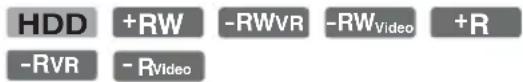 HDD +RW -RWVR -RWVideo +R -RVR -RVideo