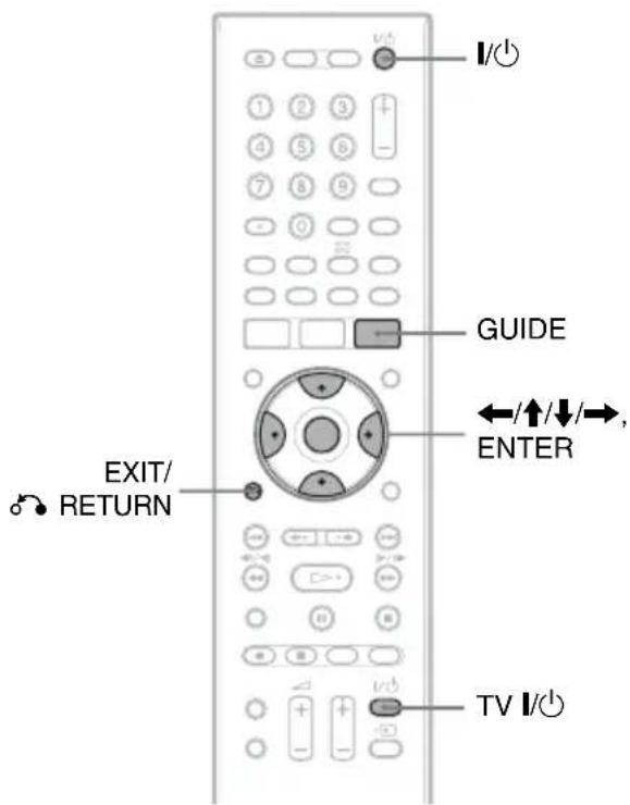 EXIT/ RETURN GUIDE ENTER TV I/O