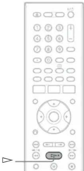 Diagram of a remote control with labeled buttons and a play button, showing various function keys and numeric keypad.