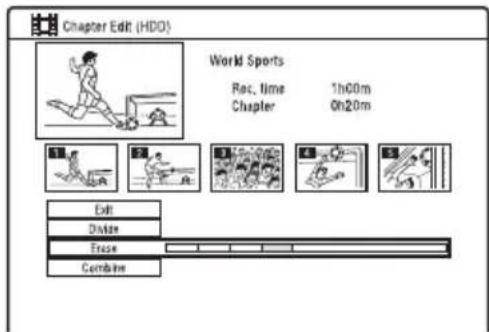 Chapter Edit (HDO) World Sports Rec. Time 1h00m Chapter 0h20m Edit Divide Free Combine