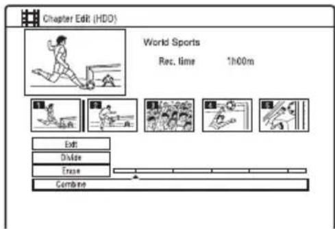 Chapter Edit (HDO) World Sports Rec. time 1h00m Edit Divide Finish Combine