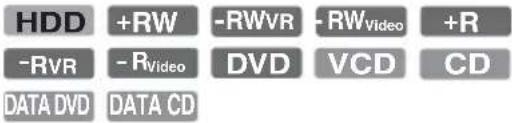 HDD +RW -RWVR -RWVideo +R -RVR -RVideo DVD VCD CD DATA DVD DATA CD
