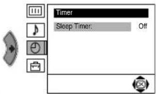 Timer Sleep Timer: Off
