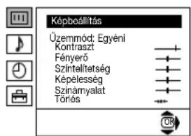 Képbeállítás Üzemmód: Egyéni Kontraszt Fényerő Szintellítetség Képelesseg Szinámyalat Törlés