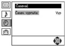 Časovač Časov. vypnutia Vyp
