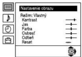 Nastavenie Jazyk/Krajina Automatické ladenie Triedenie programov Označenie programov AV predvoľby Ručné ladenie Podrobné nastavenie