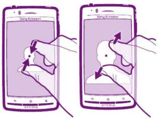 SONY Ericsson Xperia Arc - To zoom with two fingers - 1