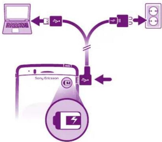 SONY Ericsson Xperia Arc - Charging the battery - 1