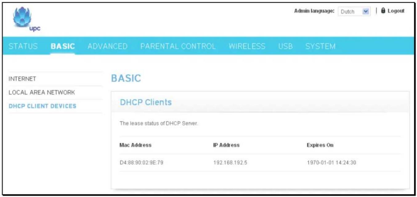 Technicolor tc-7200 - DHCP Client Devices - 1