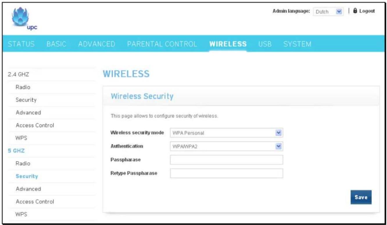Technicolor tc-7200 - 5 GHz\Security - 1