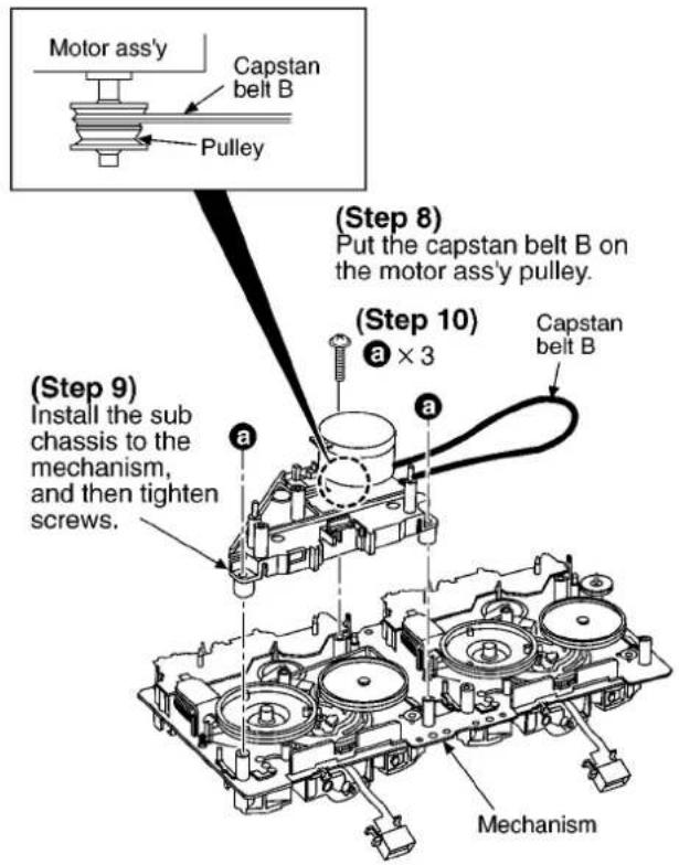 PANASONIC SA-AK48 - Replacement for the CD motor ass'y, capstan belt A, capstan belt B and winding belt - 9