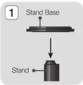SAMSUNG HT-E4550K - Installing the Speakers on the Tallboy Stand - 1